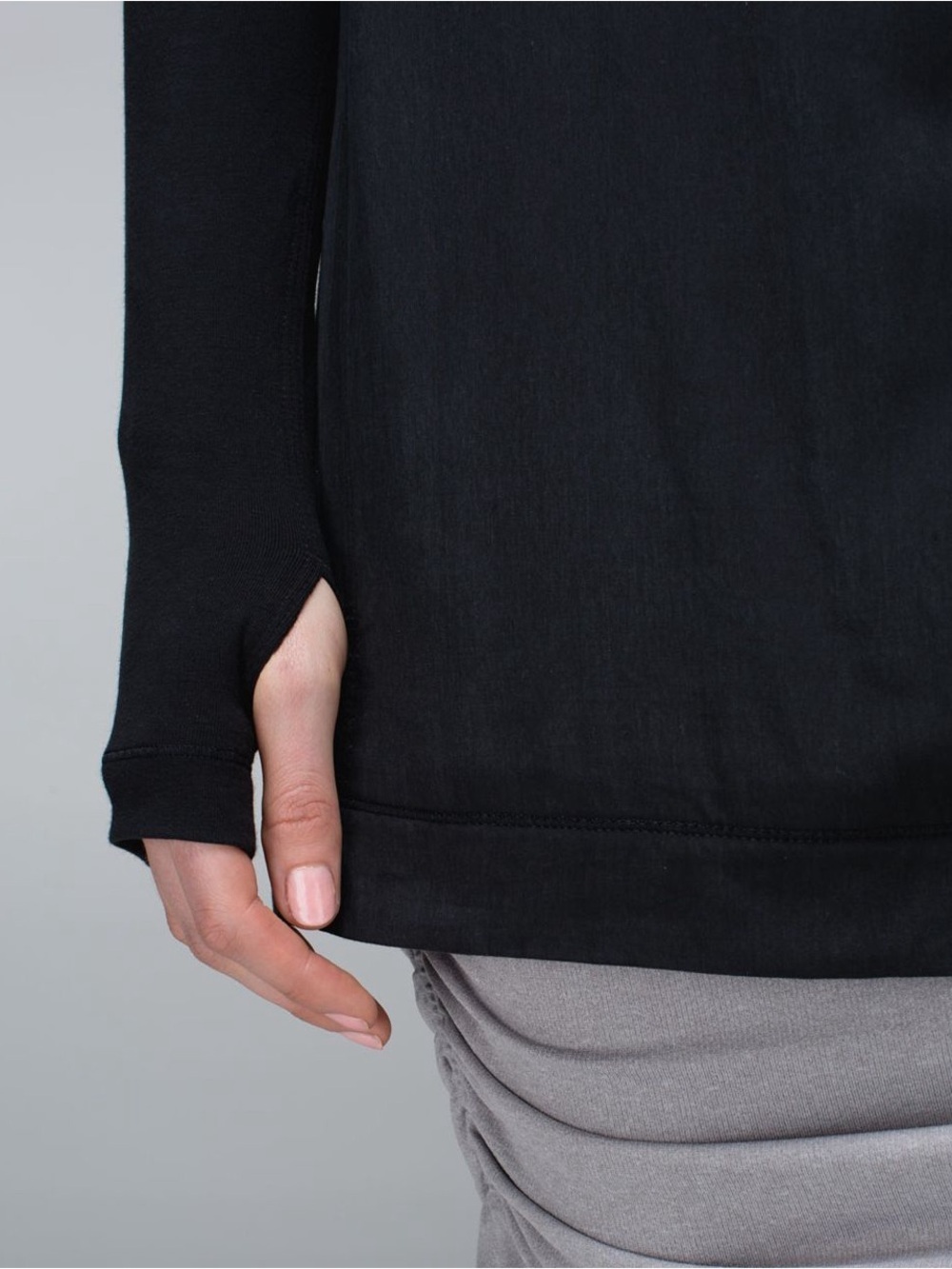 Lululemon Blissed Out Wrap Black Asymmetrical Hooded Sweater Size 6 - Picture 5 of 14